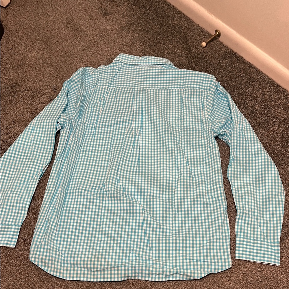 Vineyard Vines Aqua Checked Button Down Shirt - image 3